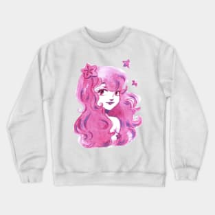 Pink Star Girl Crewneck Sweatshirt